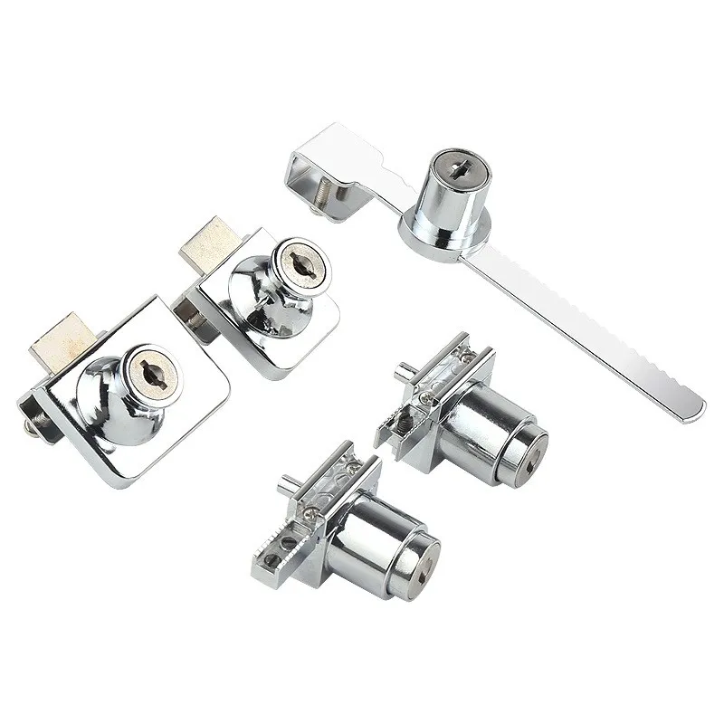 Display cabinet glass H lock three-piece office furniture lock drawer lock furniture hardware