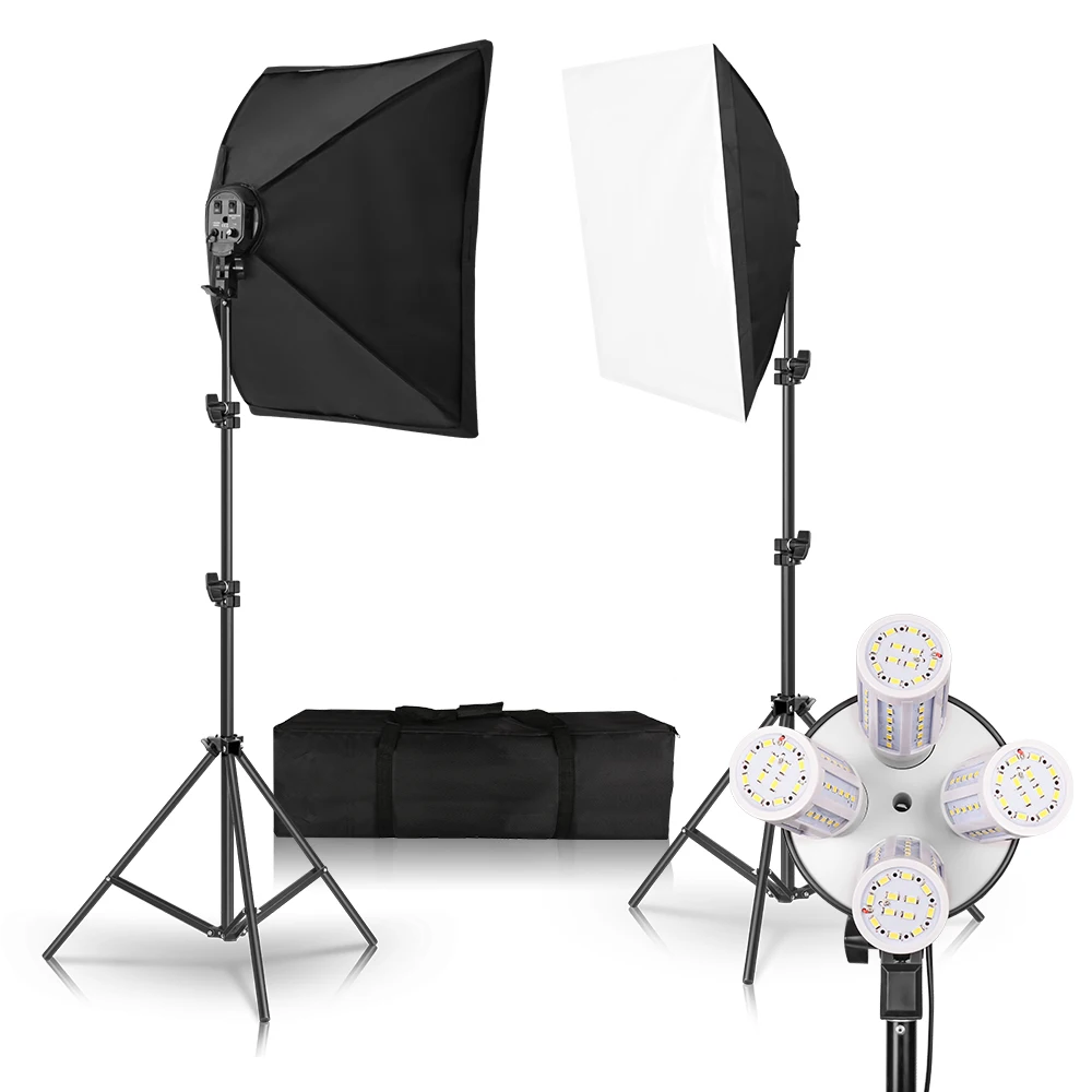 Imagem -03 - Kit de Iluminação Softbox para Fotografia Lâmpada Estúdio de Fotografia Dia de Vídeo 40w 50x70cm E27 Pcs 8pcs