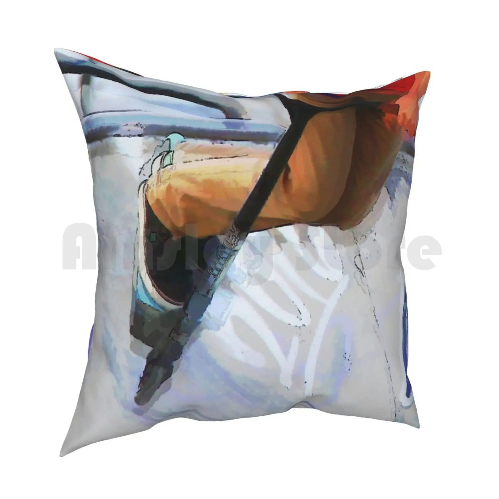 Downhill Run-Stunt Scooter Rider Pillow Case Printed Home Soft DIY Pillow cover Scooter Stunts Scooter Stunts Summer Sports