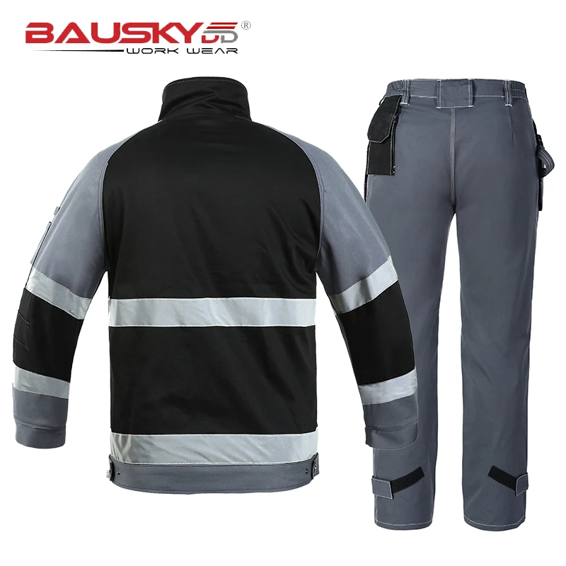 Bauskydd Tuta da Saldatura Riflettente Multi Tasche Abbigliamento da Lavoro Uomo Donna Riparatore di Fabbrica Officina Uniformi Durevoli