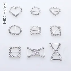 SKYE CIEL Direct Selling Factory Price10pcs/lot Shoe Buckles Metal Mix Size Diamond Buckle Sewing Handwork Ribbon Accessory