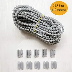 10M Roller and Roman Shade Blind Beaded Chain Cord Grey Plastic Roller Curtain Bead Rope Blind Beaded Cord for Roller Blind