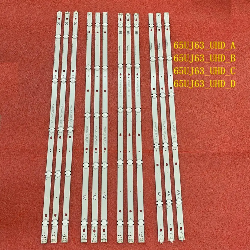 12pcs LED backlight for TV 65UJ630Y 65UJ6300 65UJ630V 65UJ6309 65UJ634V 65UJ5500 65UK6100  17Y 65inch 65UJ63_UHD_A B C D