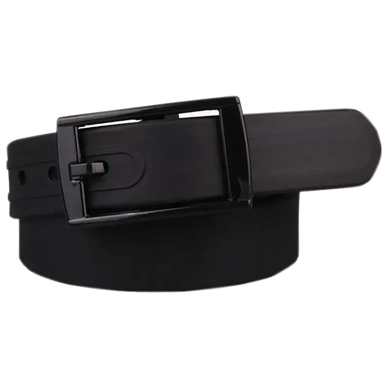 

Silicone Belt Fashion Unisex Solid Color Rubber Belt Jeans Belt for Women Men Smooth Buckle Adjustable Belts