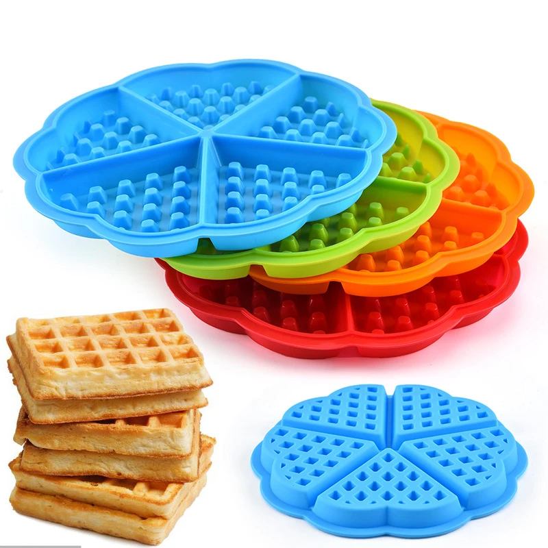 Rectangle/Heart-Shaped Kitchen Cake Waffle Mold Non-Stick Biscuit Pudding Chocolate Maker Silicone Baking Pan Candy Mould