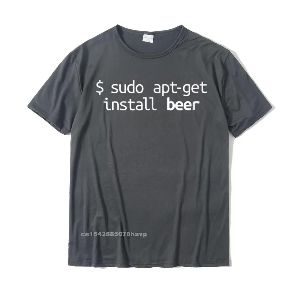 Linux Shirt Sudo Apt-Get Beer! Funny Linux Humor Tee Casual Tops Tees Cotton Adult Top T-Shirts Casual Family