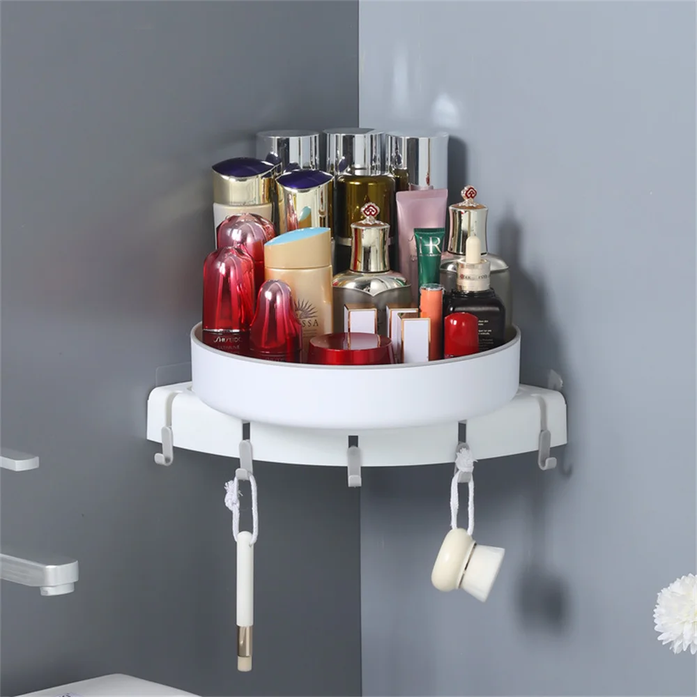 ห้องน้ำ360 ° หมุนชั้นวางห้องน้ำล้างอุปกรณ์มุมชั้นแขวนผนังห้องครัว Seasoning Rack