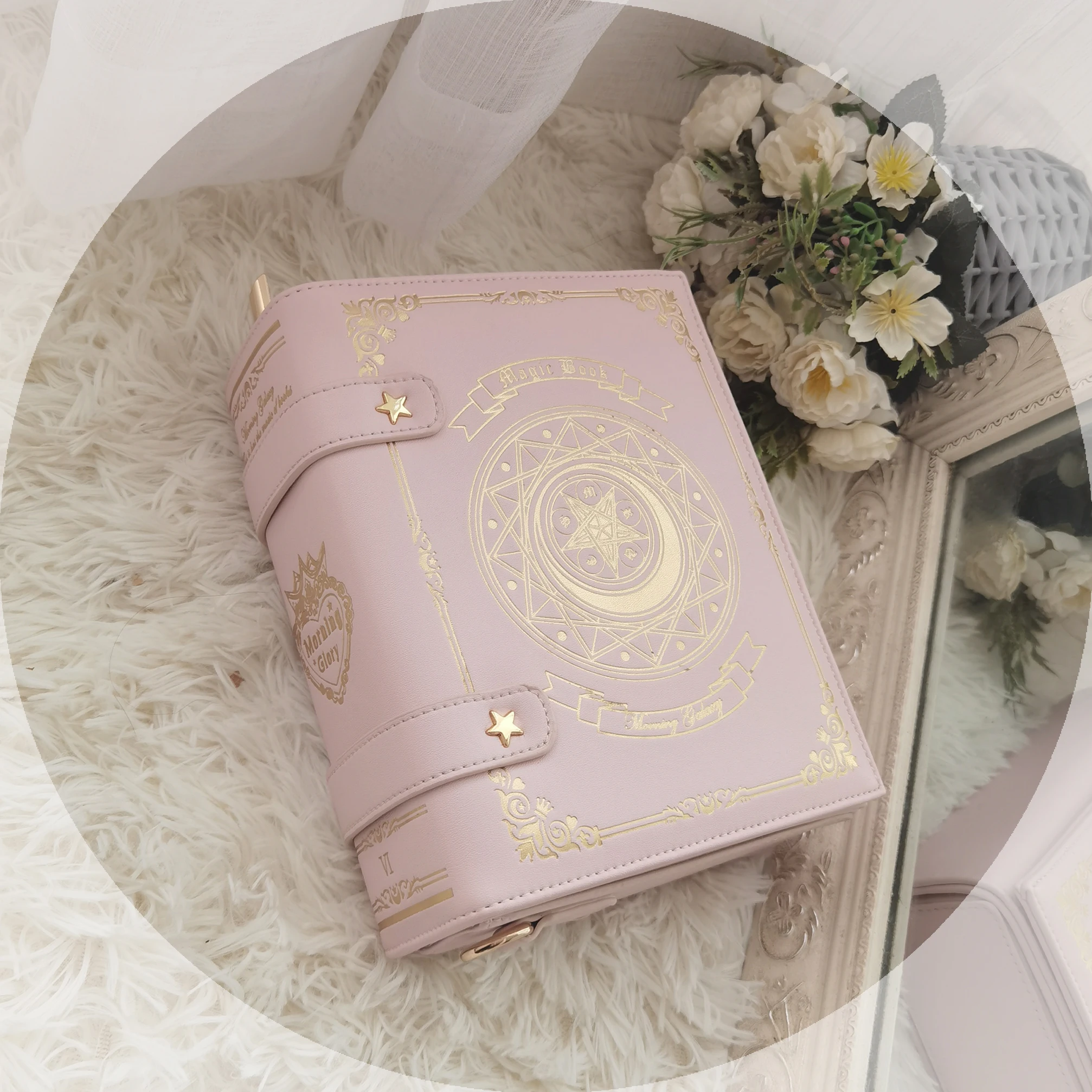 Anime Star Moon Magic Book Retro England Messenger Bags Lolita Student Cosplay PU JK Uniform Gold Stamping Backpack Handbag