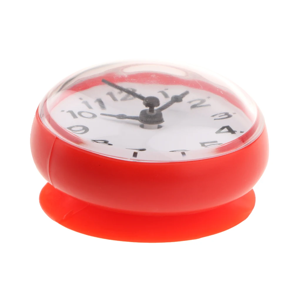 Silicone Clock Waterproof Kitchen Bathroom Bath Shower Suction Cup Clock Multicolor