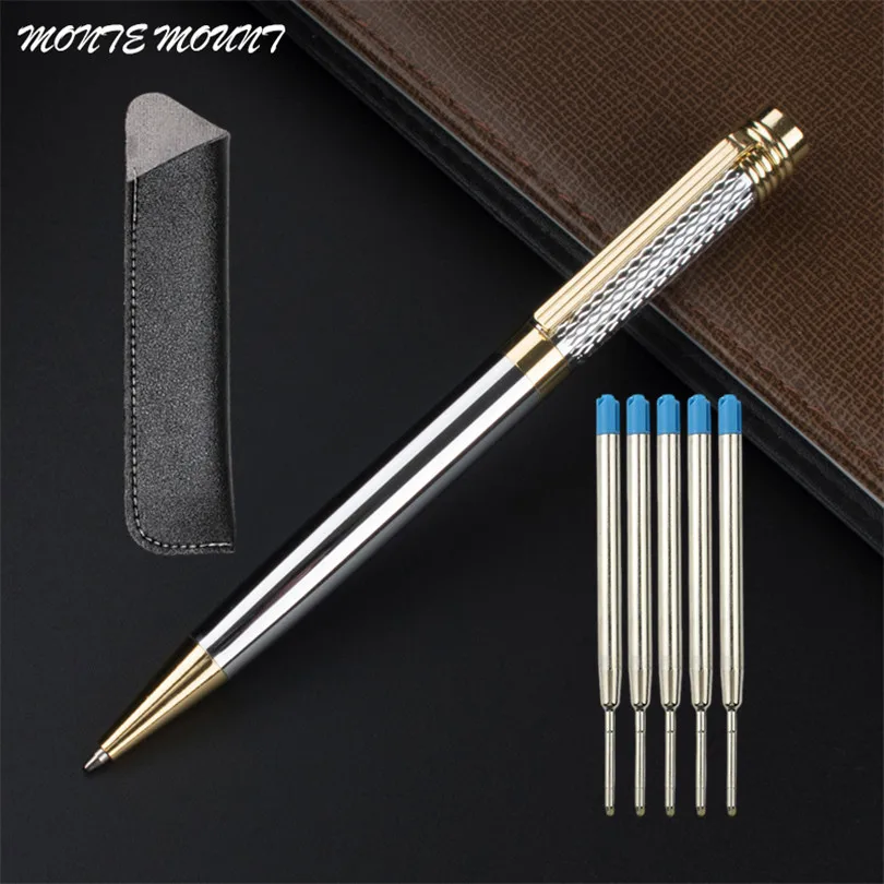 High Quality Metal Luxury Ballpoint Pen 0.7mm Black Ink Refill For Business Writing Office School Supplies