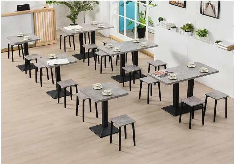 Restaurant snacks catering business table stool milk tea shop coffee shop small round square table