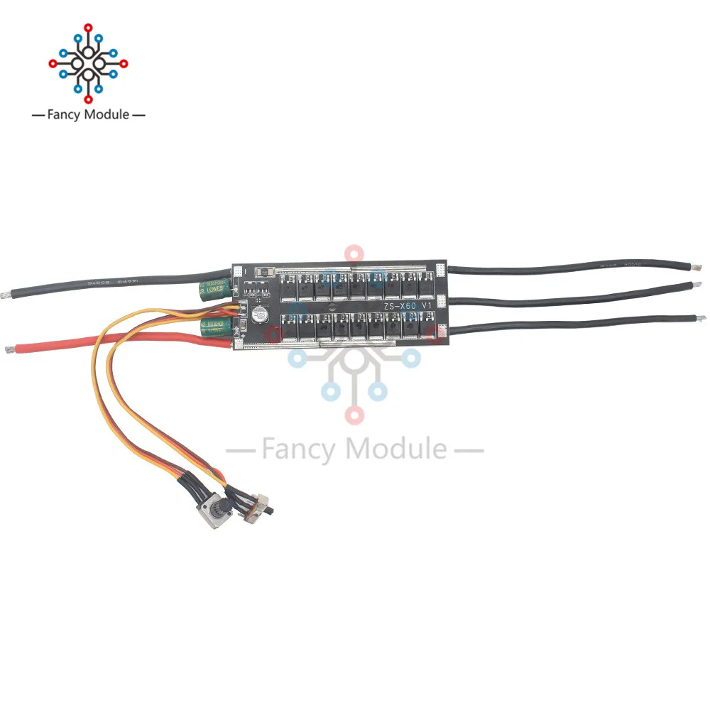 1000W DC6-24V BLDC Three-phase DC Brushless Hallless Driver Board With Forward Reverse Switch PLC0-5V Analog Input Control Board