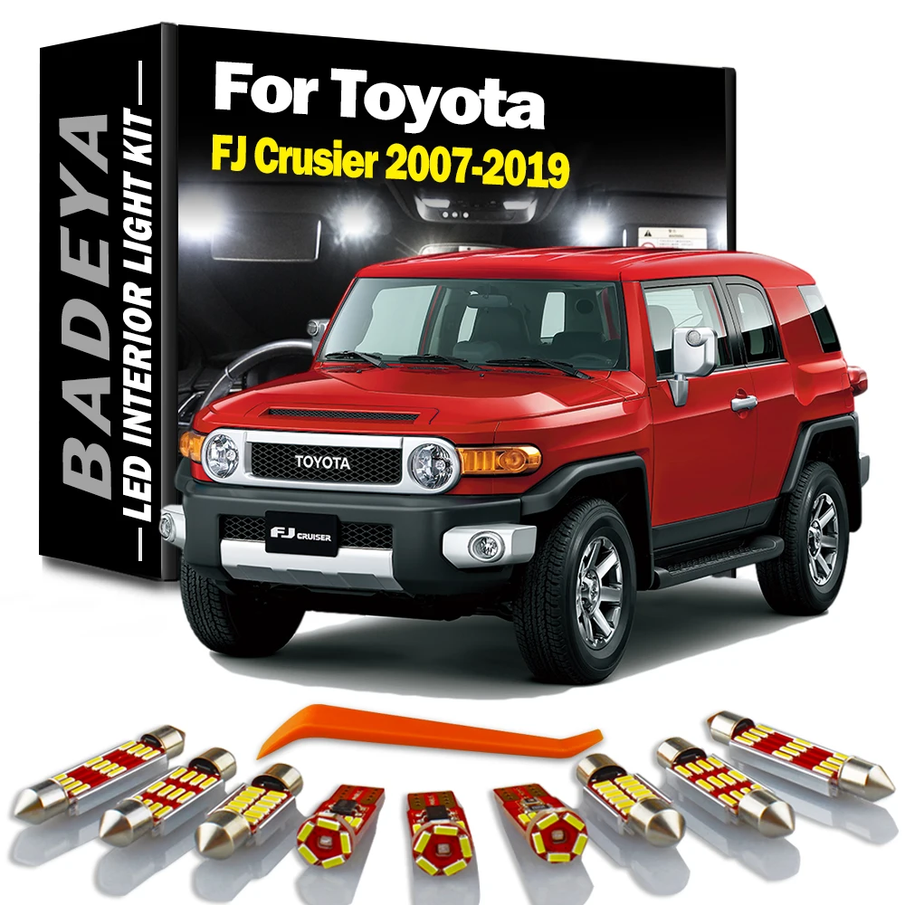 

BADEYA, 8 шт., детская карта, купольсветильник, комплект для Toyota FJ Crusier 2007-2014 2015 2016 2017 2018 2019, автомобильные лампы без ошибок