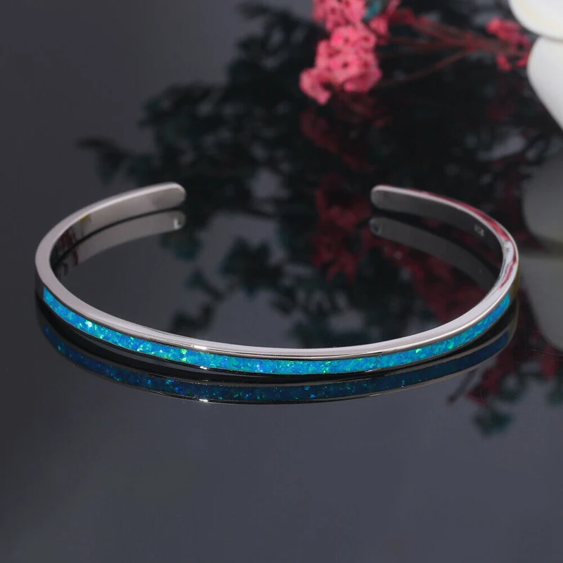 CiNily Classic Silver Plated Jewelry Bangles Pink Opal Rose Yellow Gold Color Women Jewelrys Adjustable Cuff Bangles OS694-98