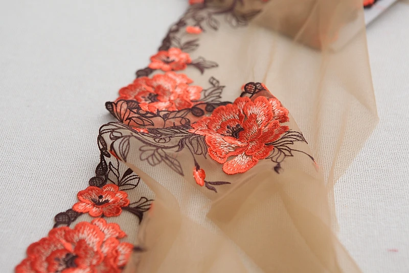2Yards/Lot High Quality Lace Trim Embroidery Lace Fabric Mesh Lace Ribbon Tulle Guipure Cord Lace Sewing DIY Doll Cloth