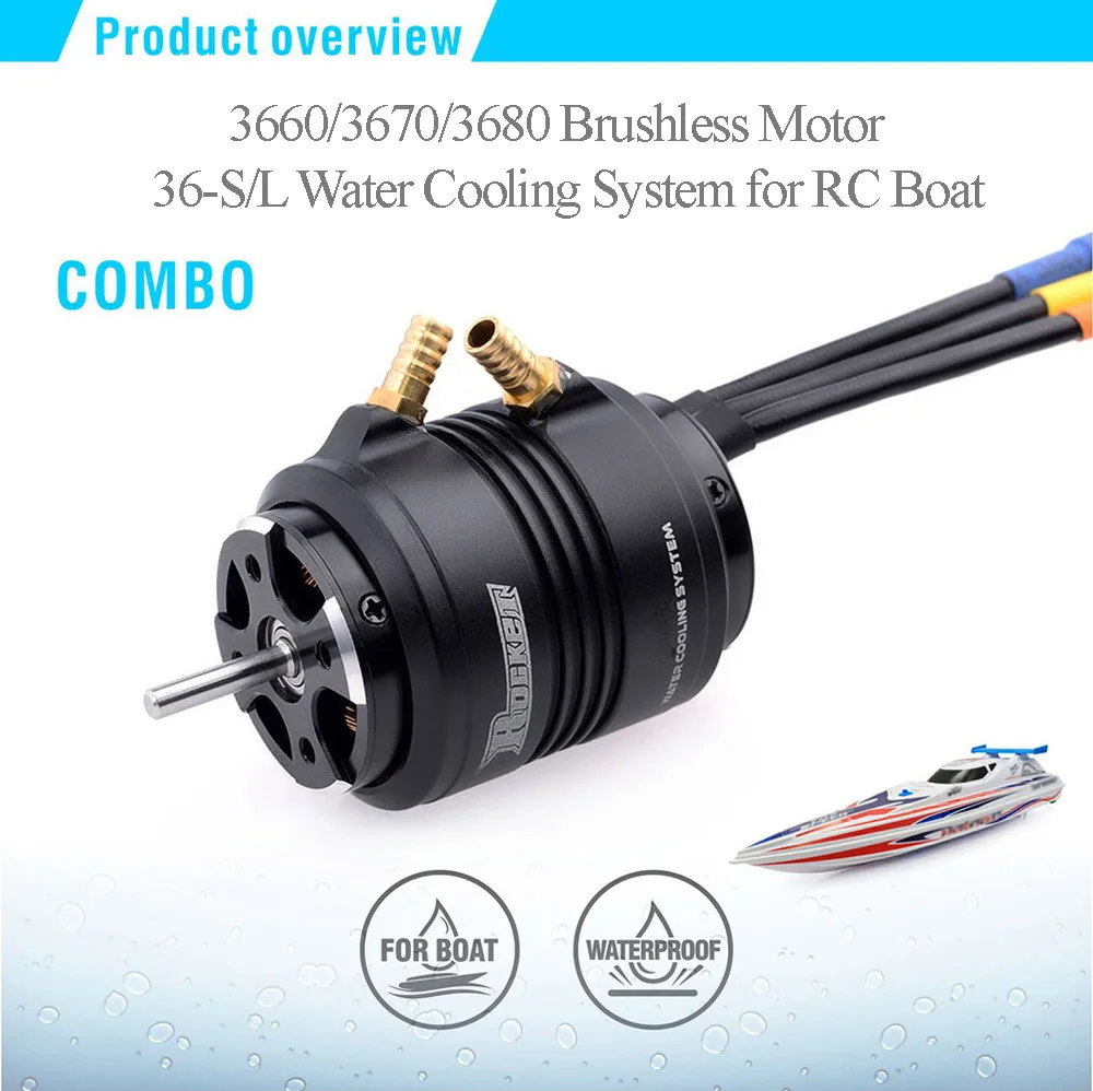 Rocket RC 3660 3670 3680 3250KV 880KV 1100KV 1500KV Brushless Motor for Traxxas M41 Catamaran Spartan 800mm-1000mm RC Boat Car