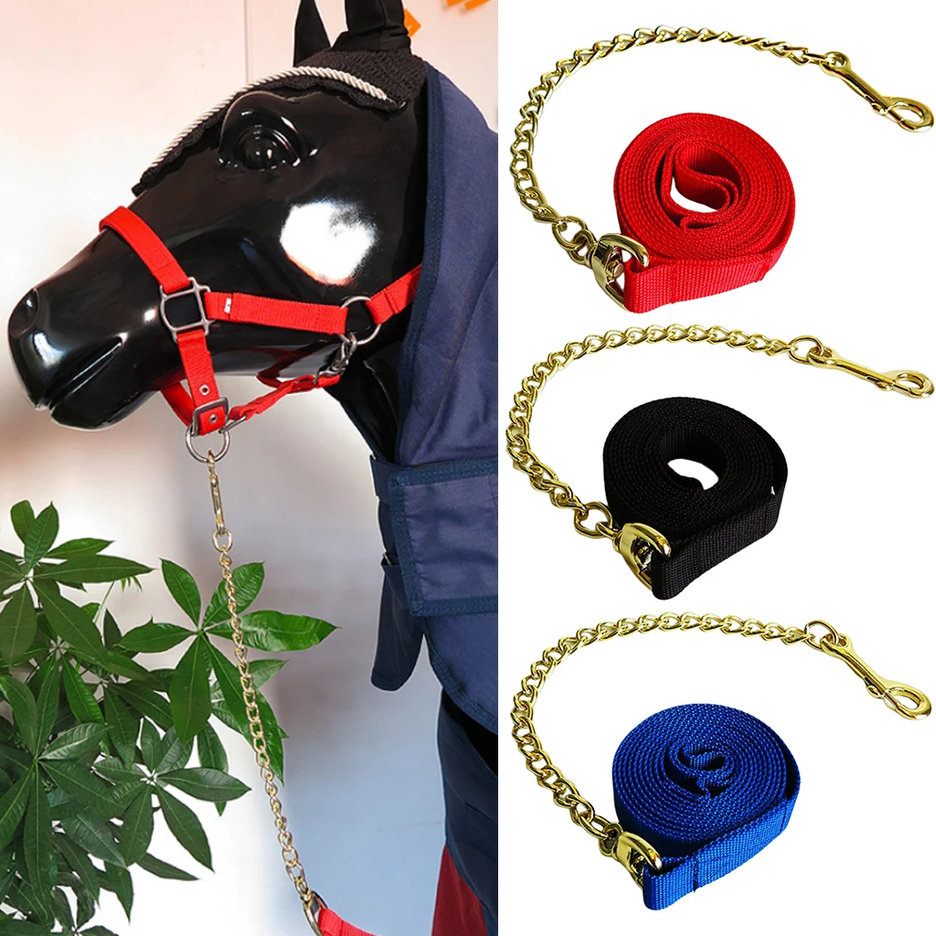 PP Horse Lead Rope Strap Adjustable Equestrian Rein Racing Halters Swivel Buckle Pony Cob Pets Leading Leash Webbing Rope