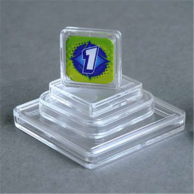 50Pieces 11 Size Square Clear Plastic Acrylic Protector Containers Case For Token Board Game Holder Boxes Cards Collection