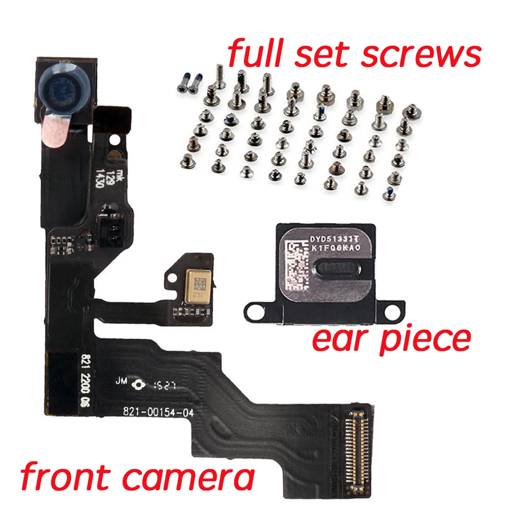 Front Camera Flex For iPhone 6 6P 6s Plus 6sPlus With Proximity Sensor Flex Cable And Earpiece Full Set Screws Replacement