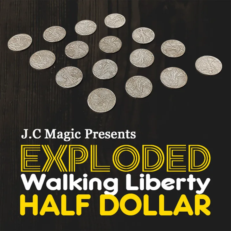 Exploded Walking Liberty Half Dollar by J.C Magic Coin Bomber Magic Tricks Stage Close Up Gimmick Props Coin Appearing Magia Fun