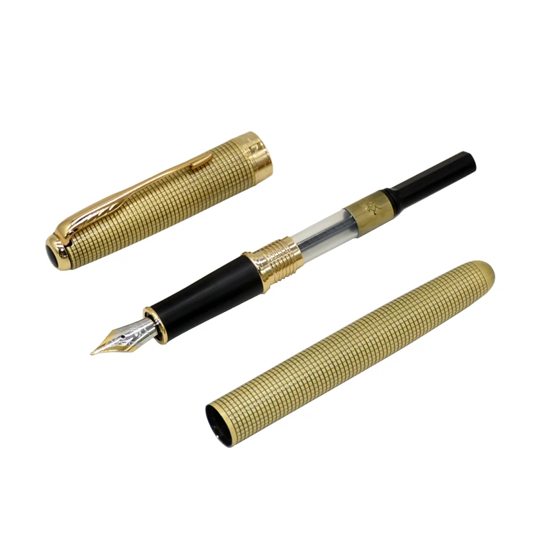 1Pcs JINHAO 75 Classic Grille Process Business Fountain pen Jinhao F Iridium nib Office Finance School Writing Supplies