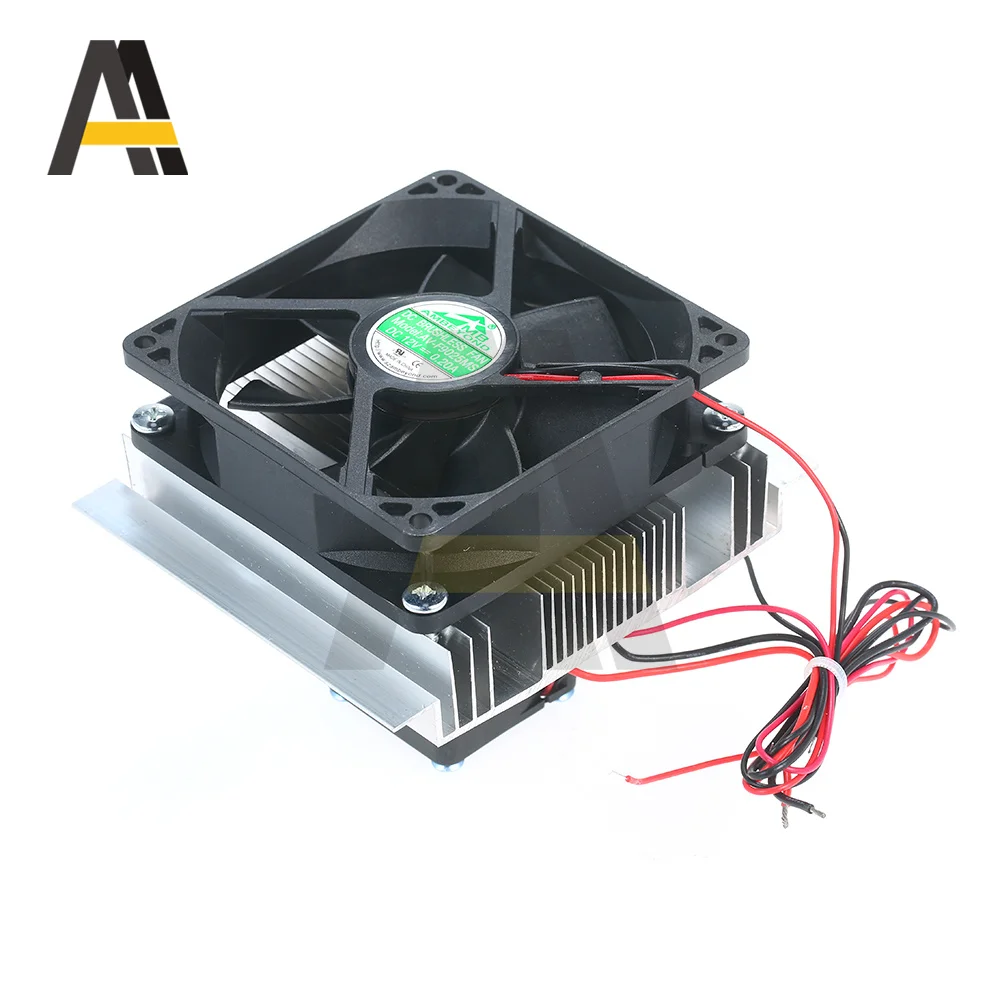 DC 12V 60W Thermoelectric Peltier Refrigeration Aluminum Cooler Semiconductor Air Conditioner Cooling System with Cooling Fan