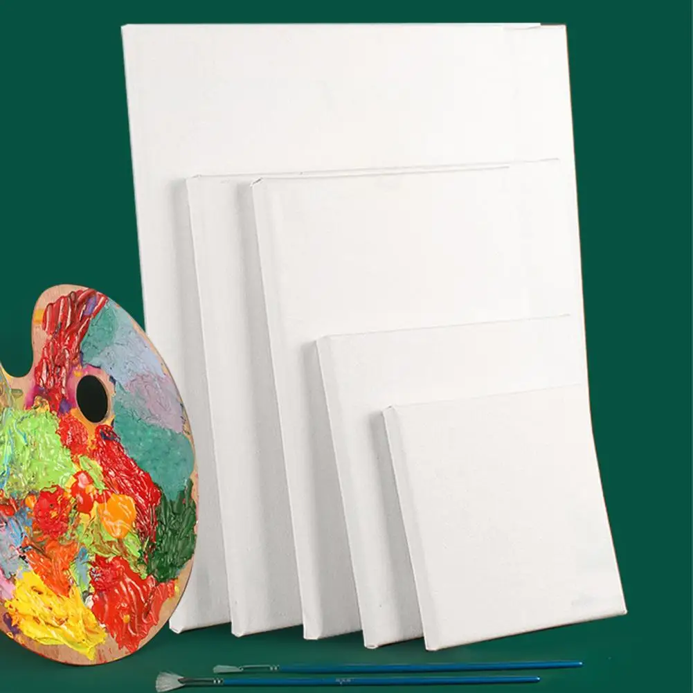 1pc White Blank Square Artist Canvas For Canvas Oil Painting,Wooden Board Frame For Primed Oil Acrylic Paint