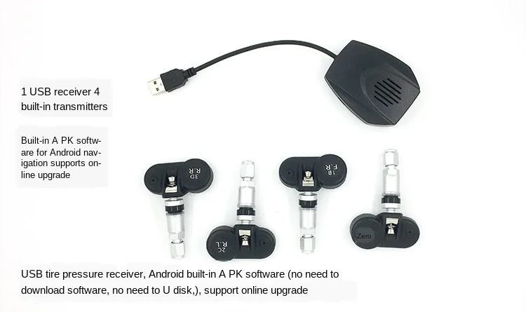 The new USB tire pressure monitor Android navigation dedicated tire detection system wireless built-in external detector