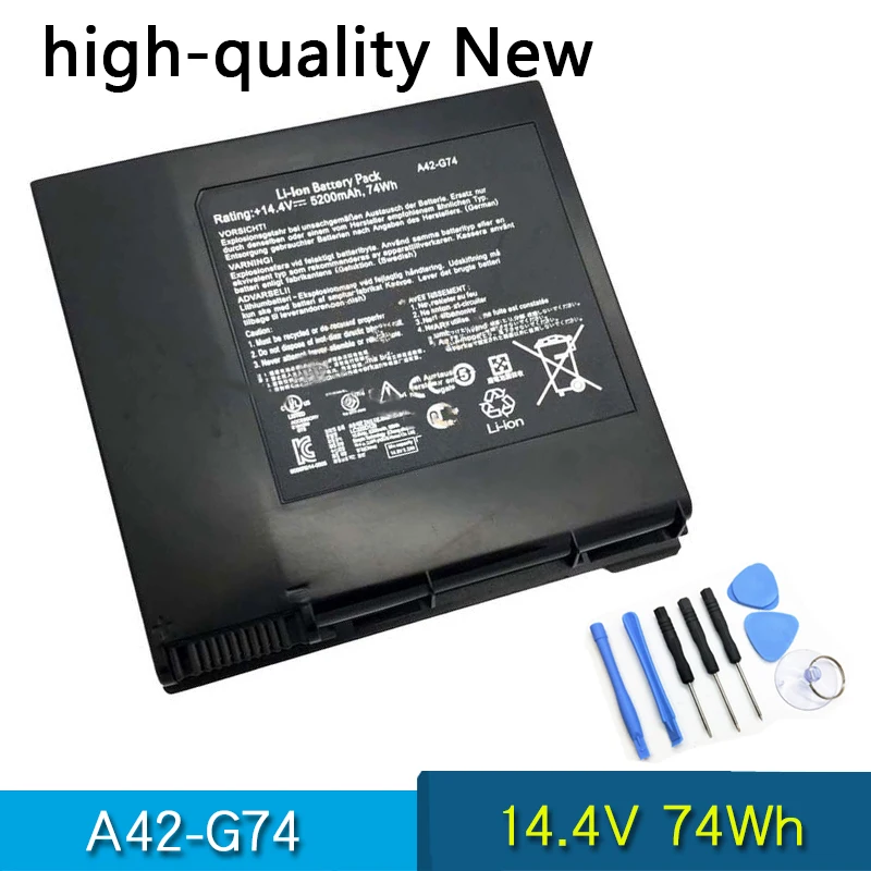 NEW high quality  A42-G74 Laptop Battery For ASUS G74 G74J G74S G74S-XR1 G74SX G74SW G74SW-A1 G74SW-A2 G74JH2 14.4V 74Wh