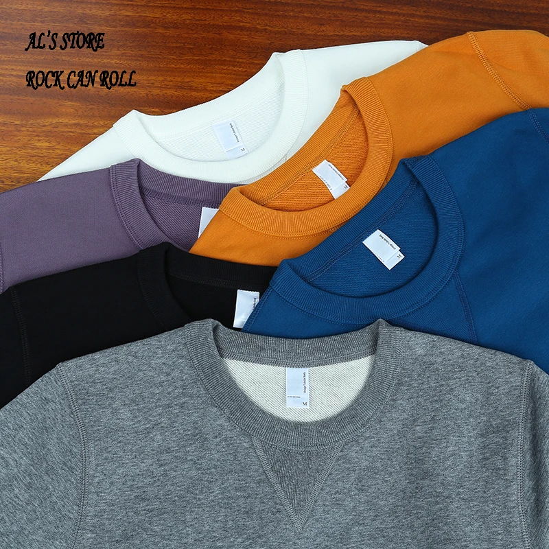 AL6163 Super Quality Heavy Thick Pullover Mans Big Cozy Flexible 400g 14.1oz Cotton Warm Shirt 10 Colors