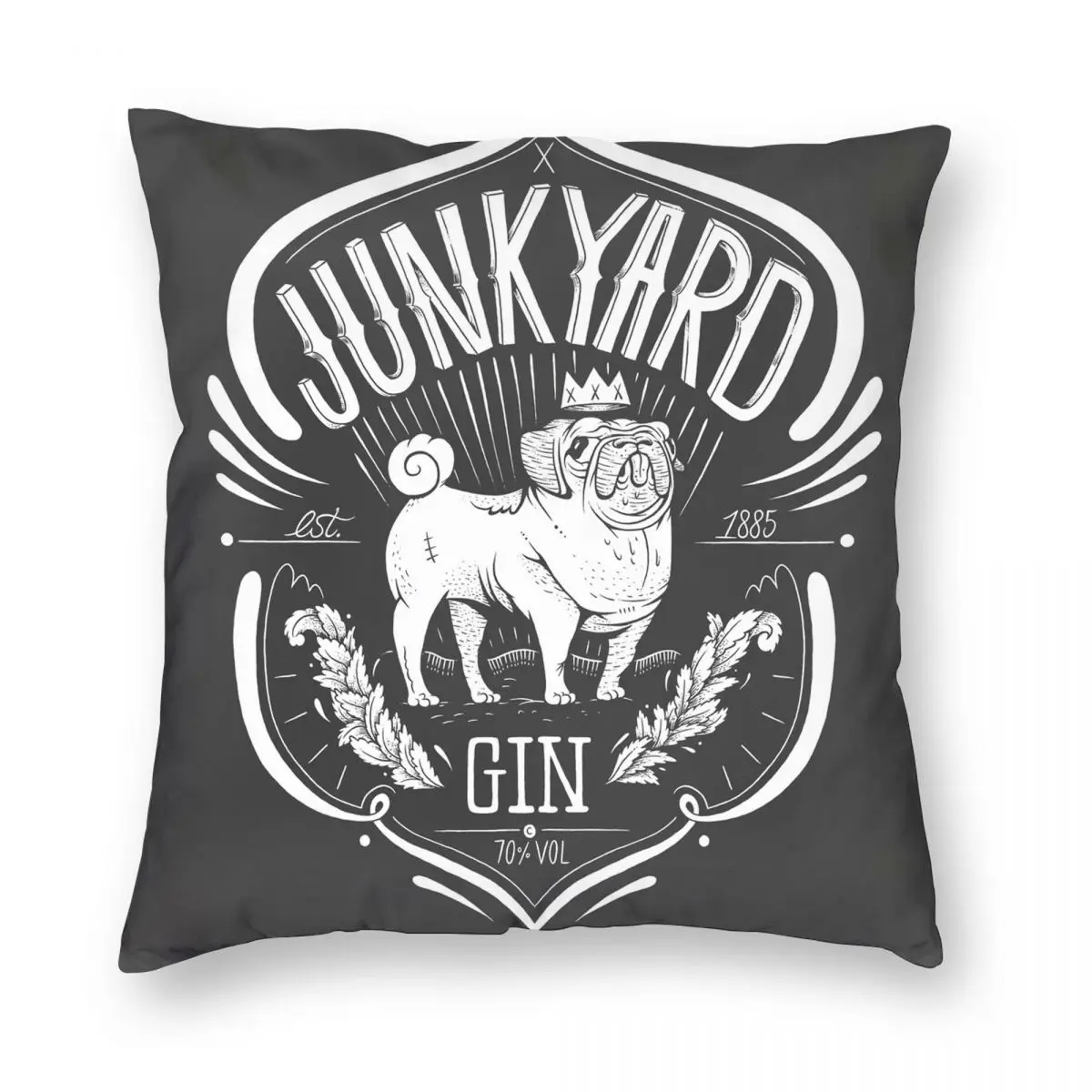 

Junkyard Gin Square Pillowcase Polyester Linen Velvet Pattern Zip Decor Pillow Case Home Cushion Cover 45x45