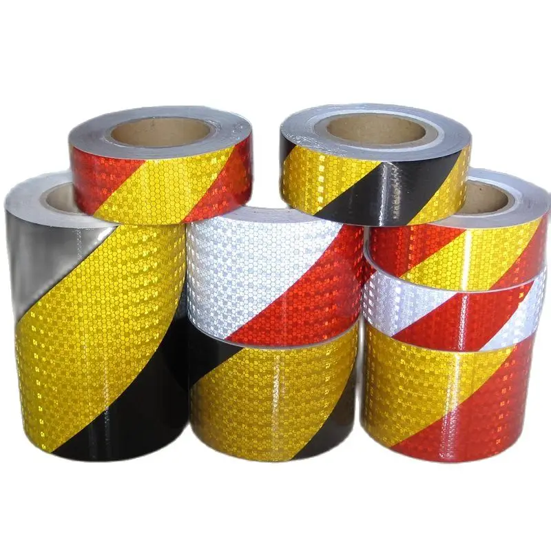 High Visibility Reflective Tape, Black, Red, Yellow, Warning, Self Adhesive, Traffic