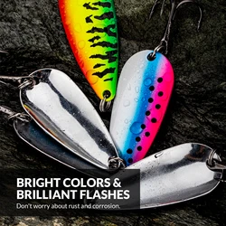 THKFISH 5pcs Fishing Spoon Trout Lure 3.5g 5g 7g 10g 15g 21g 28g Spinner Metal Spoon Hard Bait Treble Hook For Bass Pike Fishing