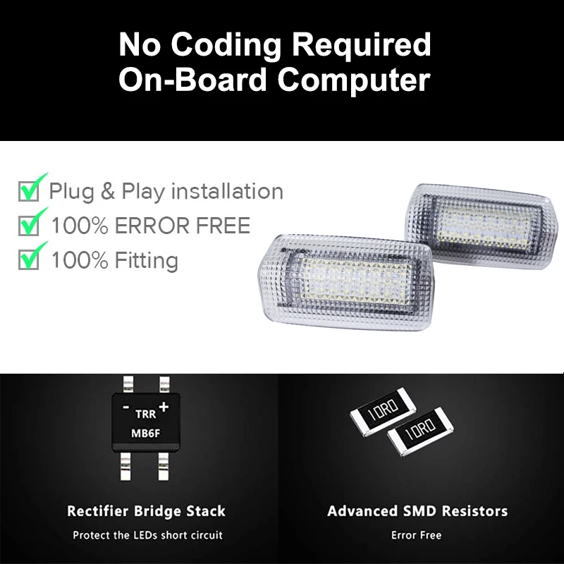 2Pcs For Toyota Land Cruiser 200 Series 150 Series Prado MK4 J150 2007 For Lexus ES240 IS250 LED Courtesy Door Light Bulb