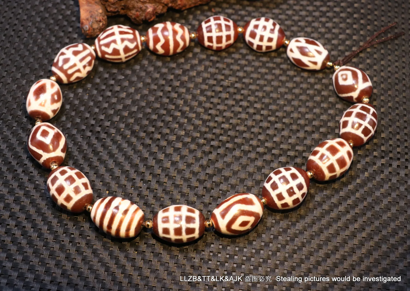 Set of 18 Magic Energy Tibetan Old Red Agate West Asia Daluo dZi Bead Totem $$$ Timestown UPD210607A55