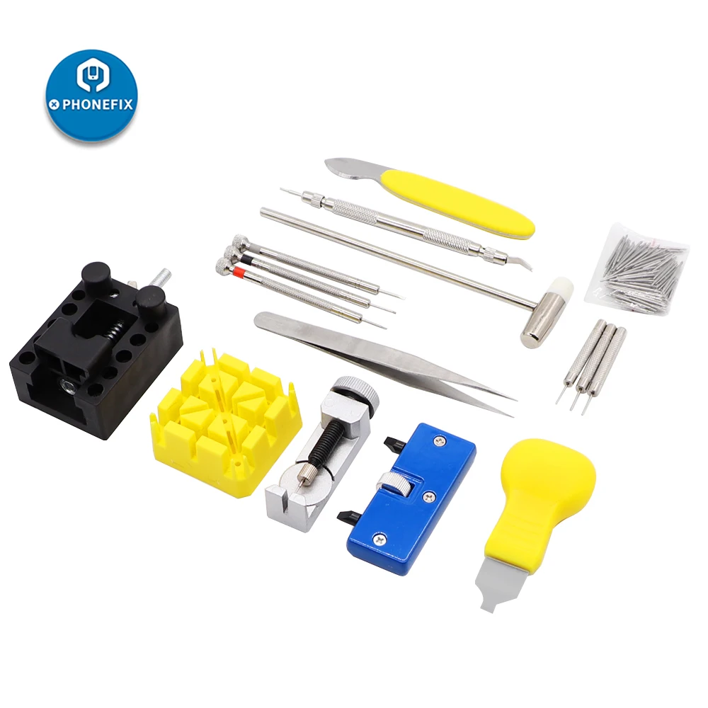 168 Stuks Horloge Reparatie Kit Spring Bar Tool Set Horloge Batterij Vervanging Tool Kit Horloge Band Link Pin Tool Set met Draagtas