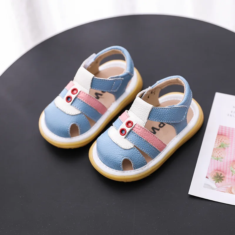 Sandal Bayi Laki-laki Musim Panas Sandal Pantai Warna Campuran Bayi Perempuan Pejalan Kaki Mode Balita Sandal SOH005