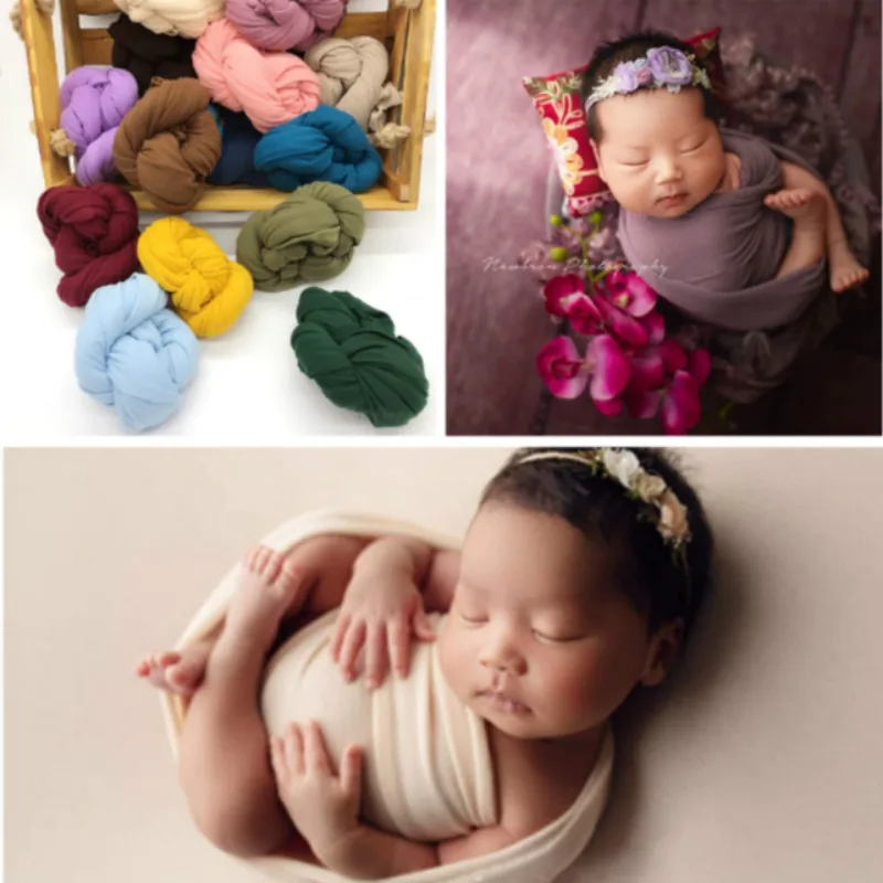 

40x170cm Newborn Photography Props Baby Photo Wraps Infant Shoot Accessories Baby Soft Blanket Swaddling Both Sides Available