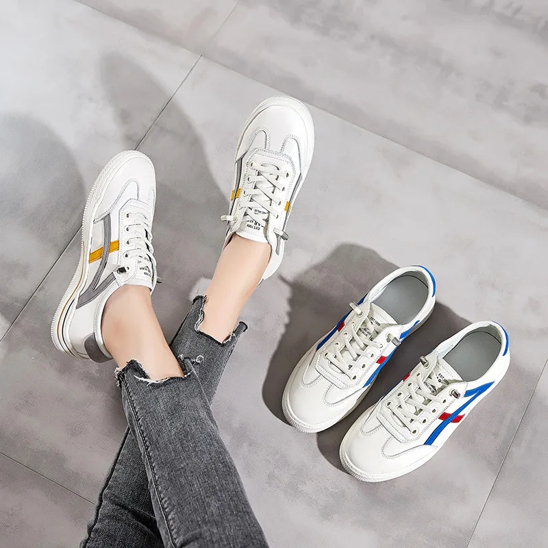 Genuine Leather White Shoes Women's Spring and Summer New Style Mesh Casual All-match Flat Bottom Shoes One Pedal Single Shoes