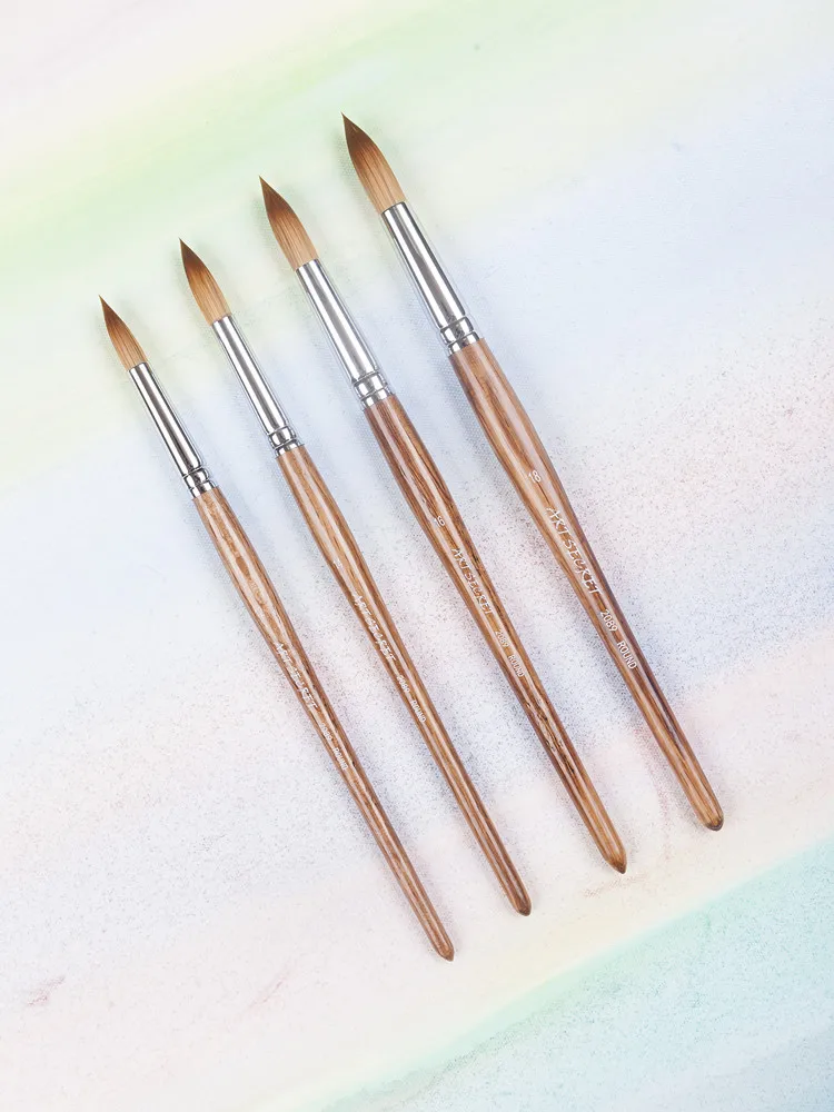 ArtSecret 2089R Painting Brushes Squirrel Synthetic Mixed Hair Oak Short Wooden Handle Art To For Watercolor& Acrylic Drawing image 6