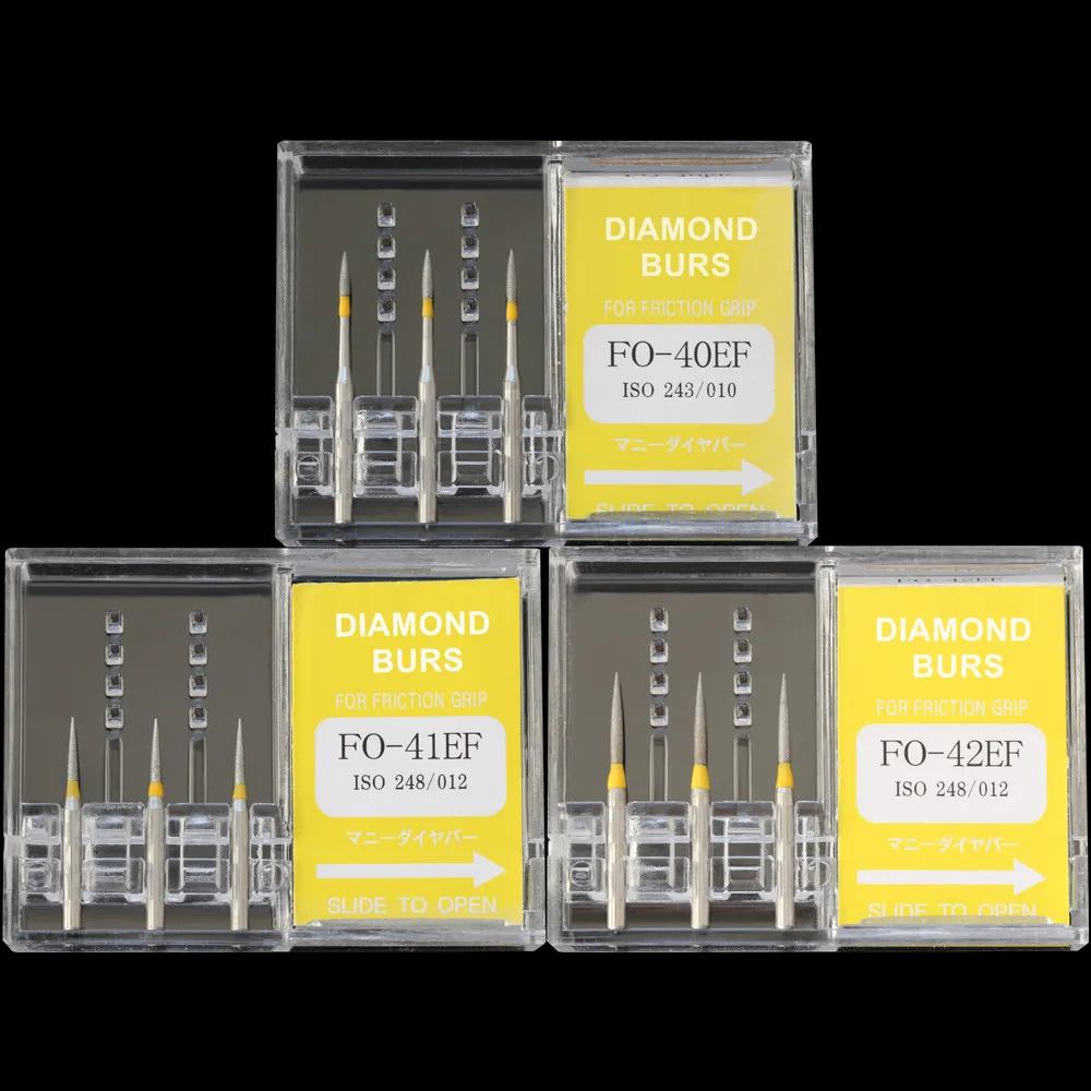 10 Boxes Dental Diamond Burs High Speed Handpiece Extra Fine Polisher Drill Tools FG 1.6mm Polishing Dentistry Carving Tools