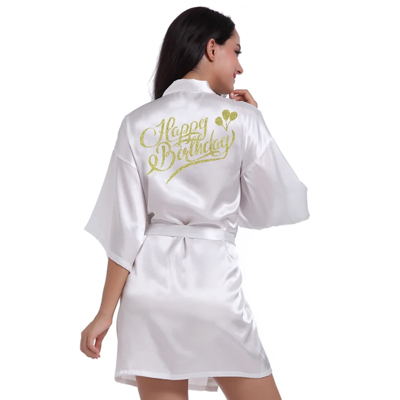 Birthday Girl Squad Kimono Robe Bathrobe Women Silk Birthday Robes Sexy Nightwear Robes Satin Robe Ladies Dressing Gowns