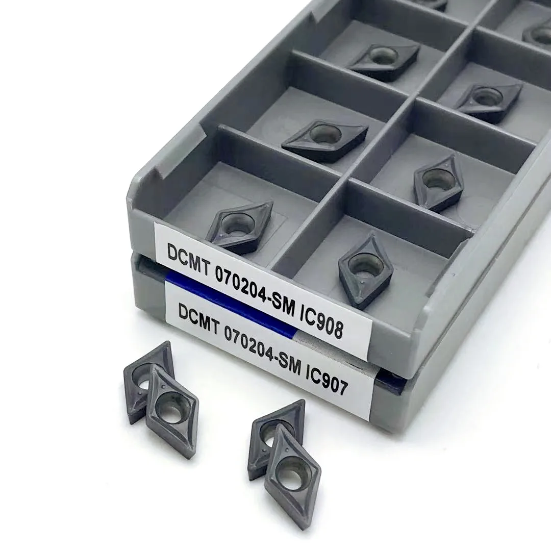 Dcmt070204 sm ic907 ic908 torneamento externo ferramenta de metal ferramenta de torneamento cnc inserção torno ferramenta carboneto dcmt 070204