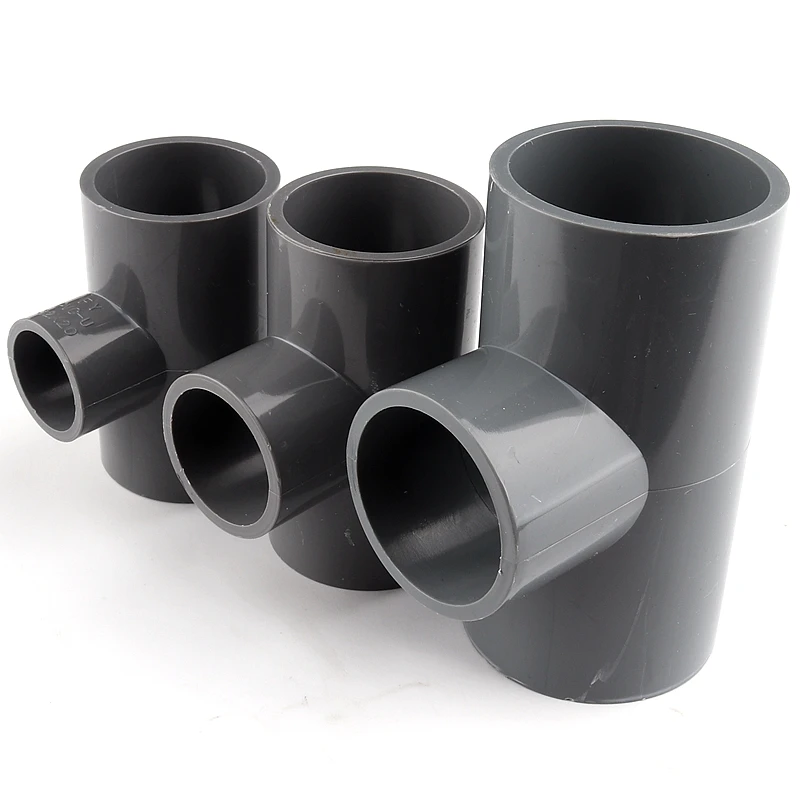 

4pcs 63*25mm To 90*75mm Grey Reducing Tee Connector Garden Fish Tank Supplie Water PVC Pipe Joints Accessories for Aquariums