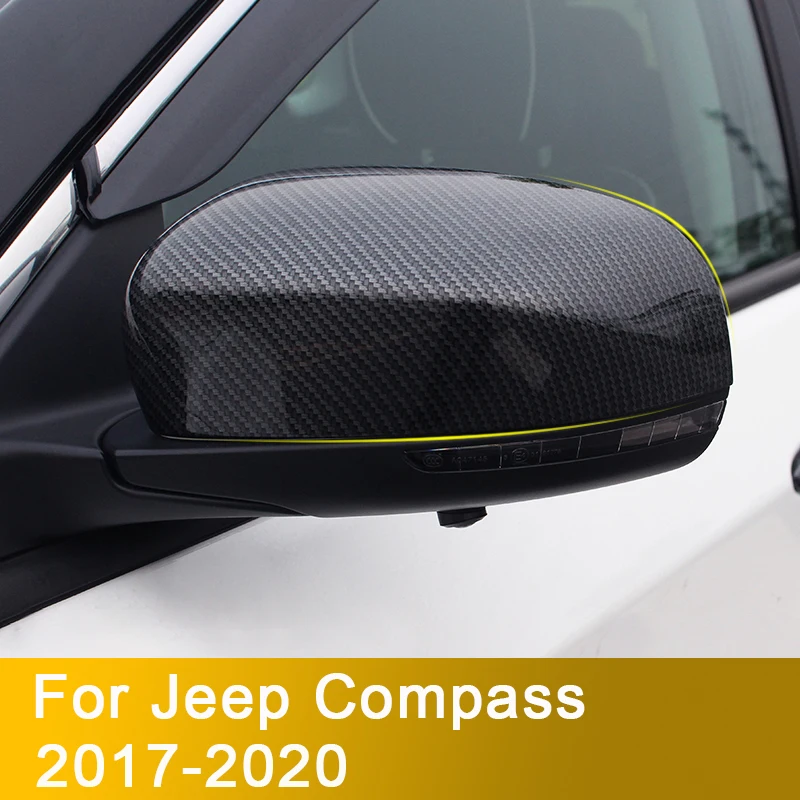 

Carbon Fiber Car Rear View Side Mirror Cover Case Shell Trim for Jeep Compass 2017 2018 2019 2020 External Accessories