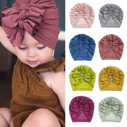 18 Colors Baby Hat for Girls Bows Turban Hats Infant Photography Props Cotton Kids Beanie Baby Cap Accessories Children Hats