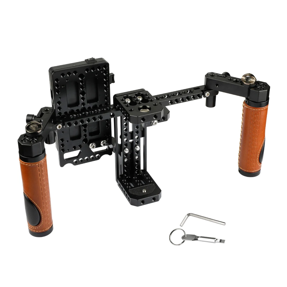 Imagem -05 - Hdrig Câmera Directors Monitor Cage Rig Handle Grips Neck Strap V-lock Power Supply Splitter para Monitor