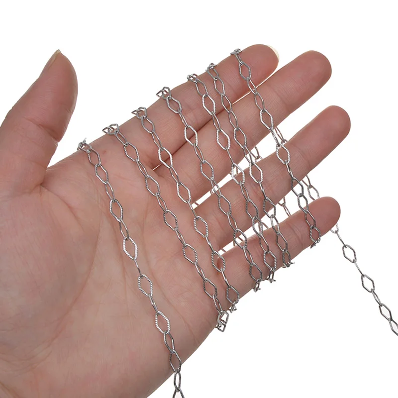 1 قطعة 5 مللي متر الفولاذ المقاوم للصدأ المعين شكل سلاسل DIY بها بنفسك خلخال سوار القلائد صنع المجوهرات النتائج اكسسوارات