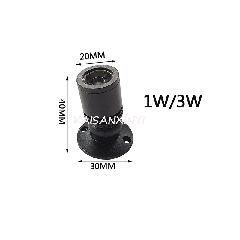 Mini luz LED montada en superficie, 1W, 3W, AC85-265V blanco cálido, lámpara para armario de joyería, foco de 12V CC, 10 Uds.