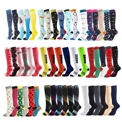 Chaussettes de sport de marche naturelles pour hommes et femmes, bas de compression, marathon, dames, équitation, vente en gros, 5, 6/7 paires